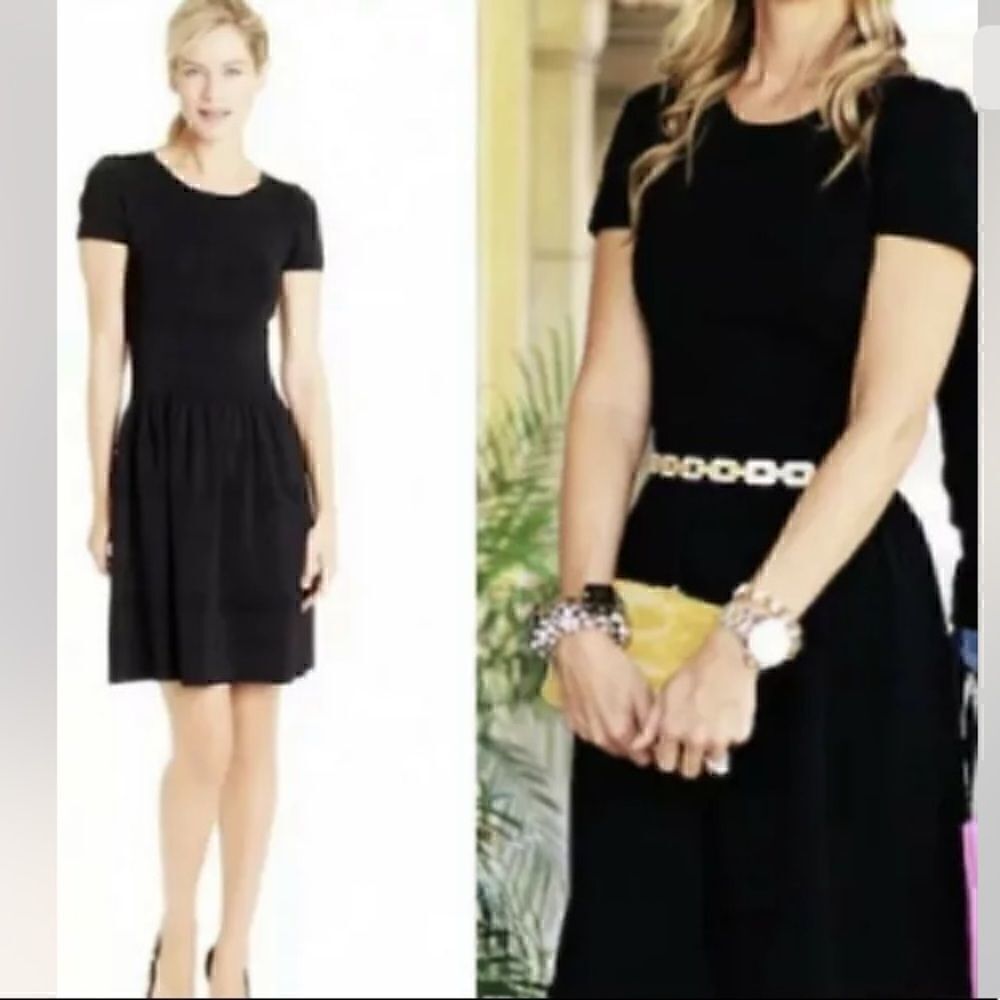 J.McLaughlin Black Grace Dress XS Stretch Ribbed Jersey Black  $238 Retail